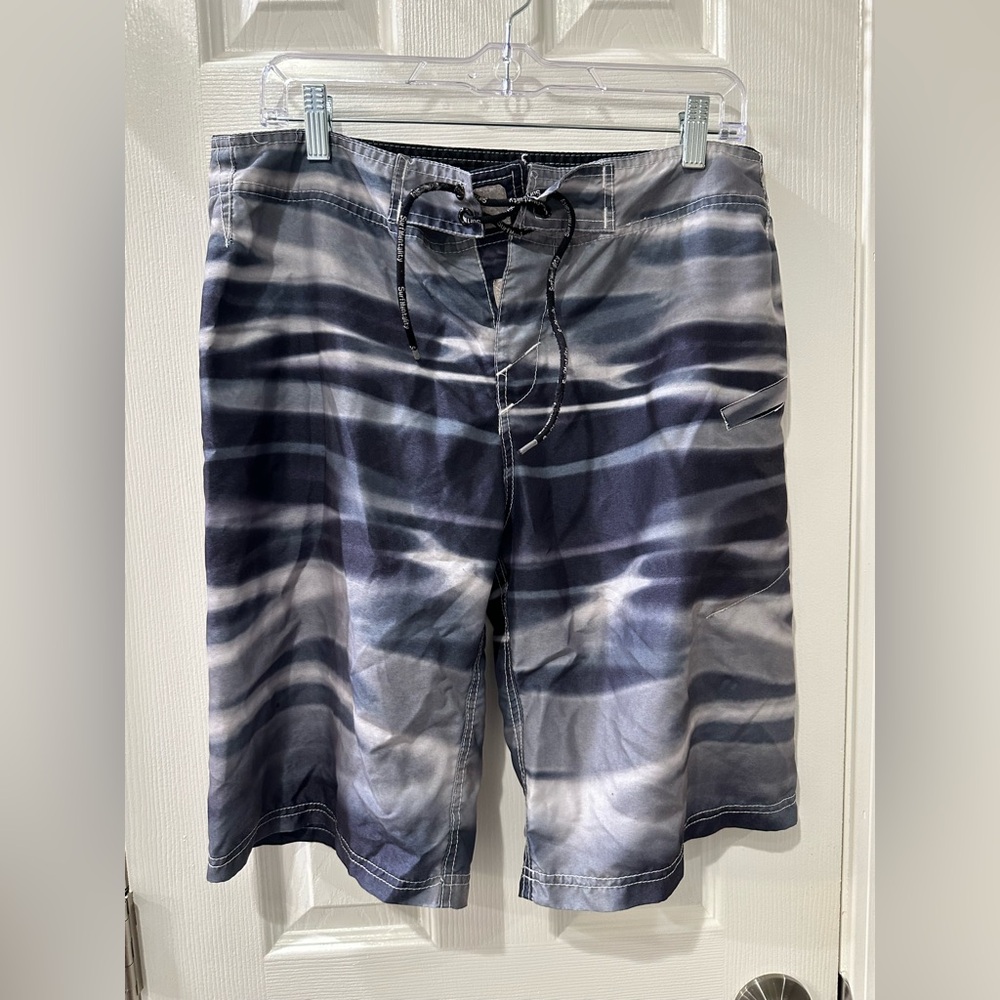 Stylish Gray Tie-Dye Men's Board Shorts